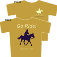 New Tshirts! Endurance.Net 'Go Ride!' Tshirt in Royal Blue, Irish Green and Gold