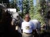 Clark from Utah with Misty. He did the ride on it's 40th year and thought it would be neat to do it on the 50th year too. He got the bug! He had to change from his original horse 90 days ago.